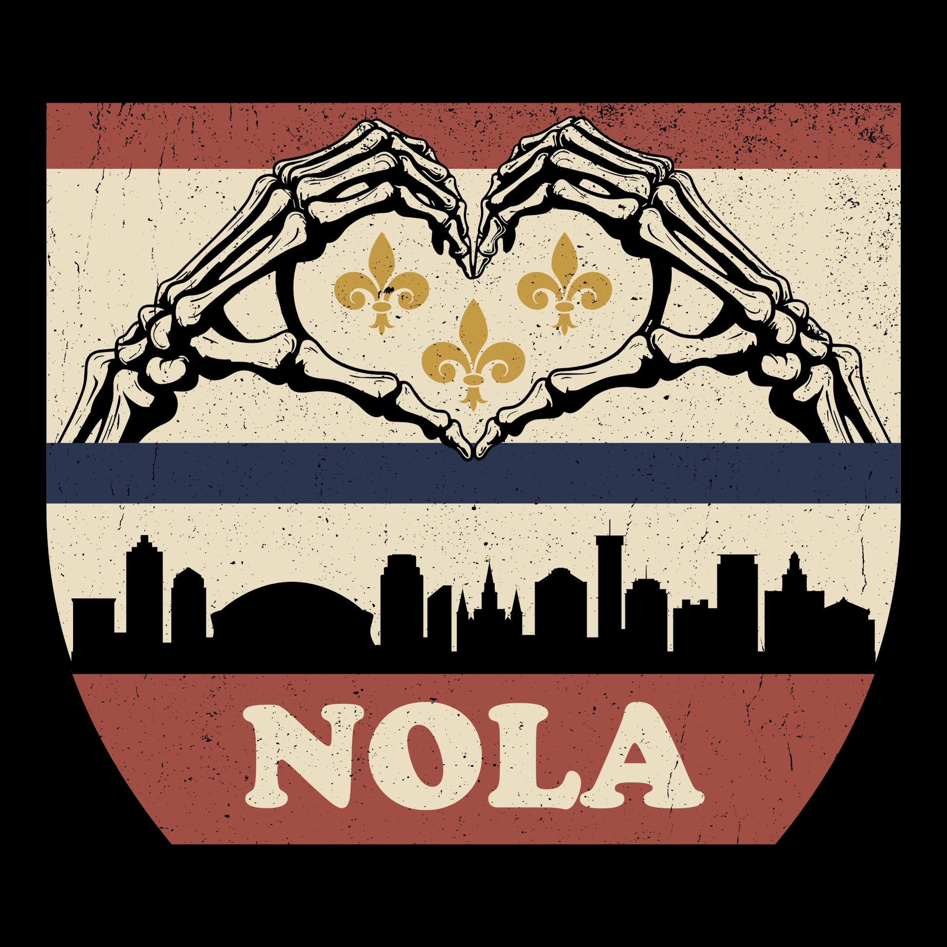 NOLA Heart Tee Design Black