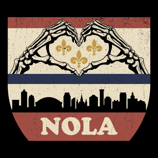 NOLA Heart Tee Design Black