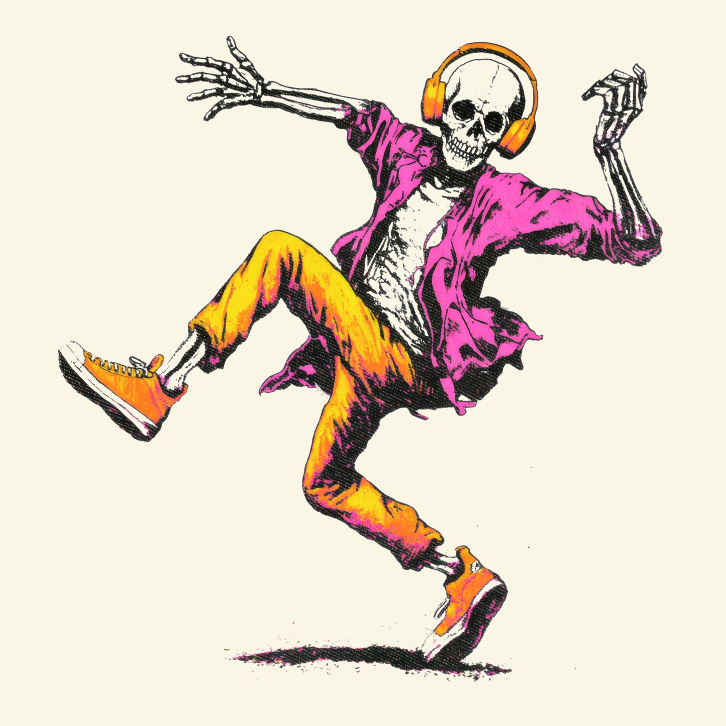 80s Breakdance T-Shirt Design Natural