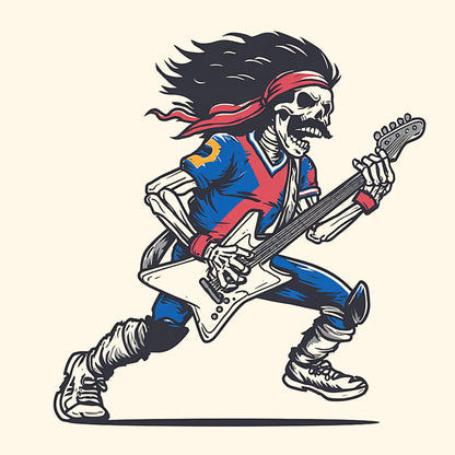 Running Guitarist Tee Design Ivory