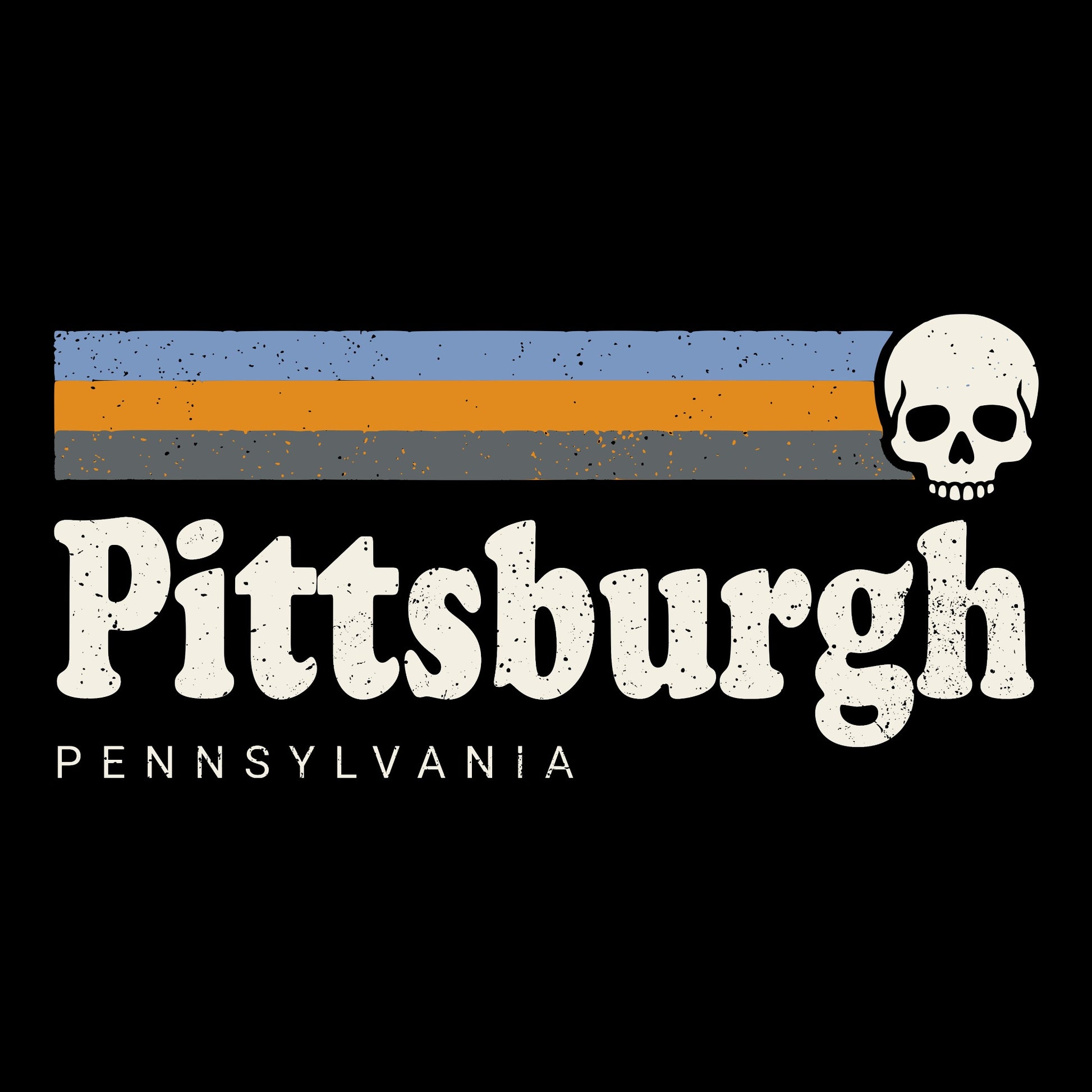 Retro Pittsburgh Tee Design Black