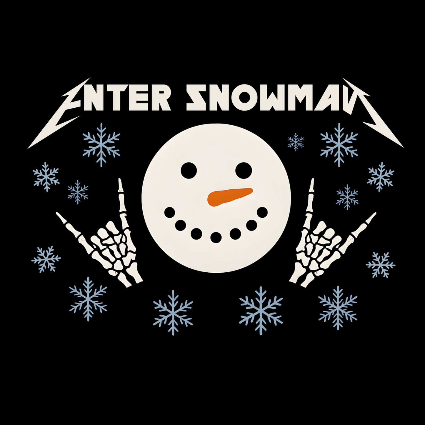 Enter Snowman Tee Design Black