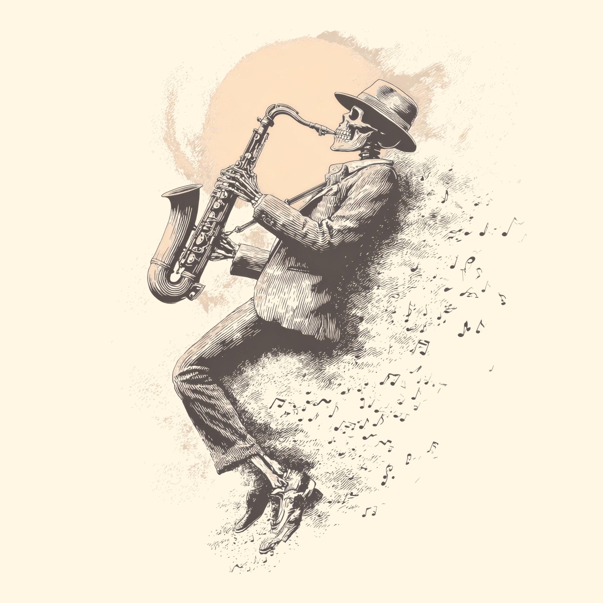 Jazz Bones T-Shirt Design Natural