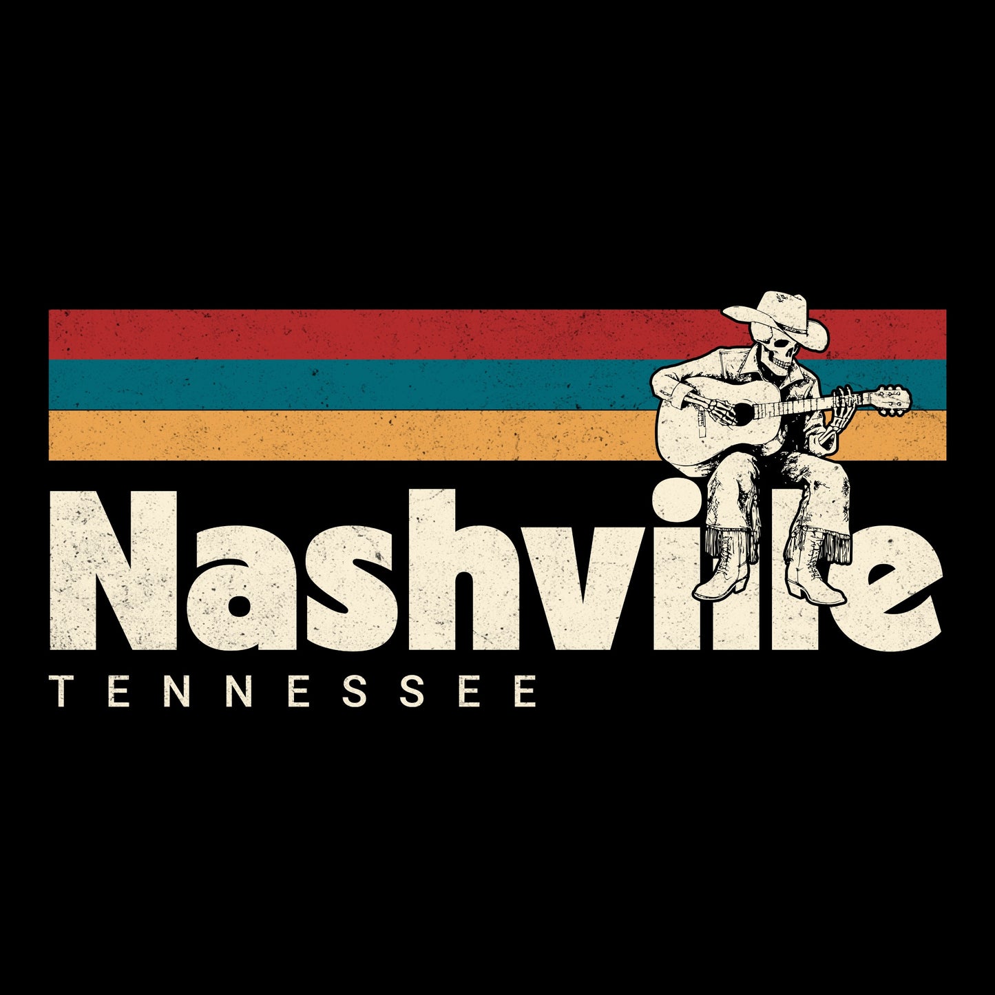 Retro Nashville Tee Design black