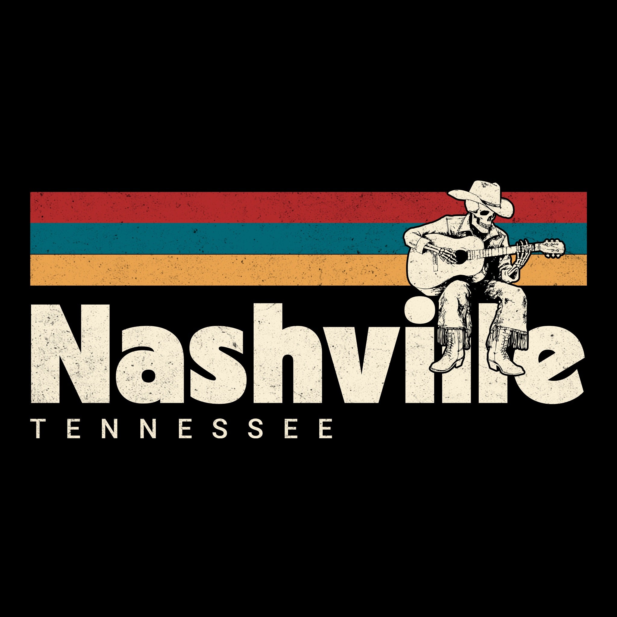 Retro Nashville Tee Design black