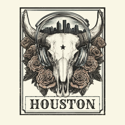 Htown Longhorn T-Shirt Design Natural
