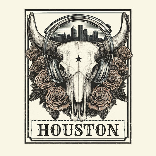 Htown Longhorn T-Shirt Design Natural