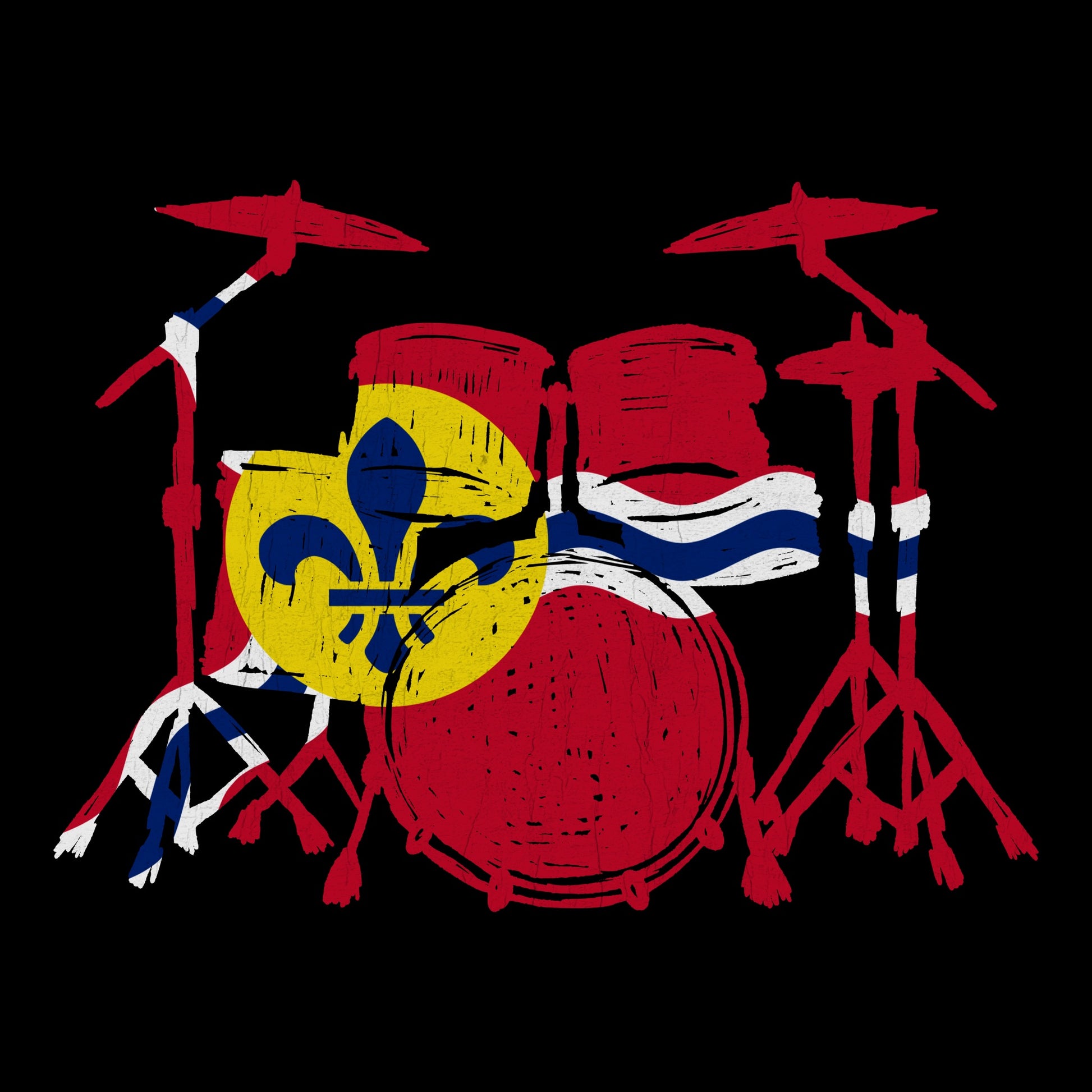 Drumfleur Tee Design Black