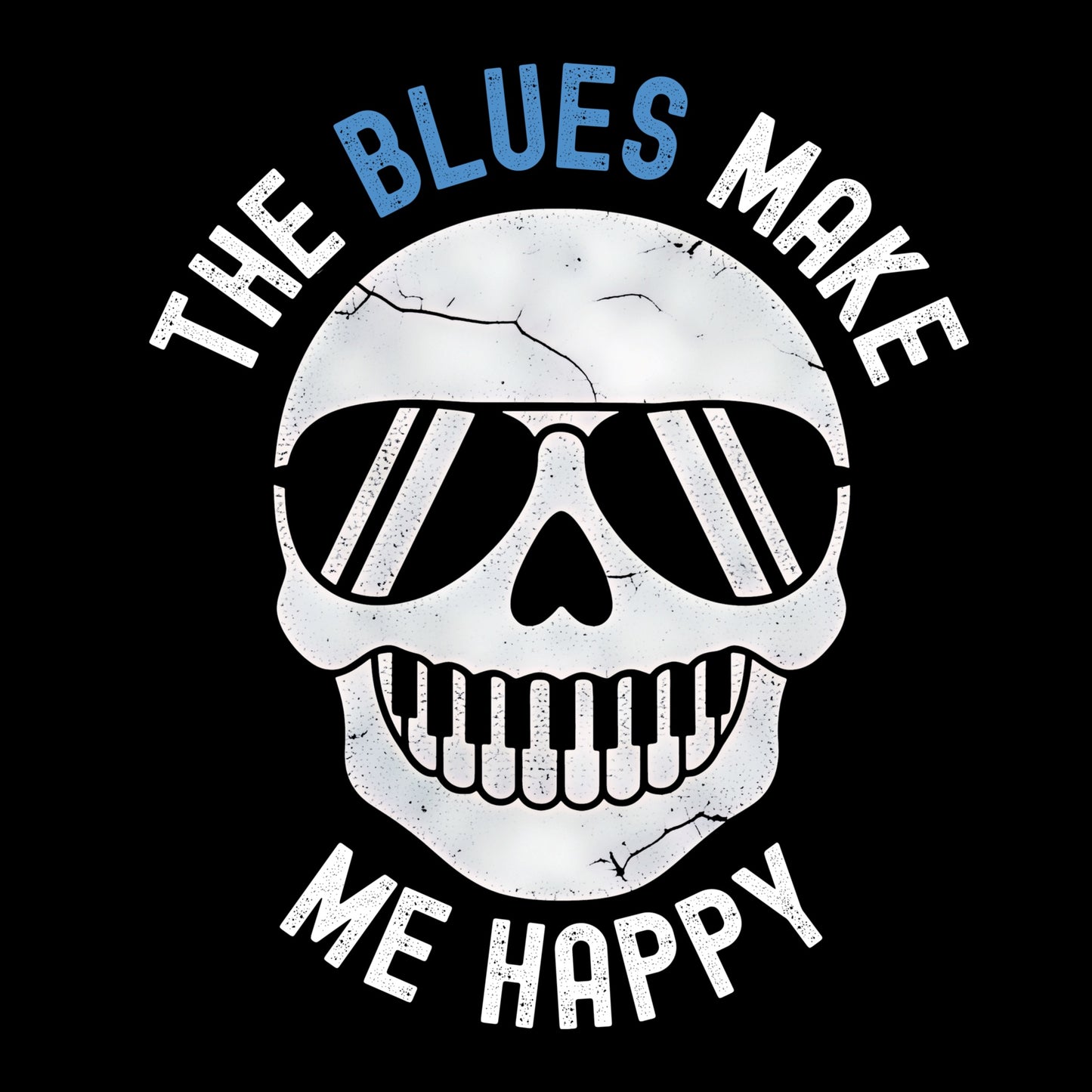 Happy Blues Tee Design Black