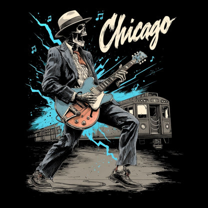 Chicago Rock T-Shirt Design Black