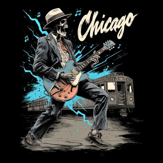 Chicago Rock T-Shirt Design Black