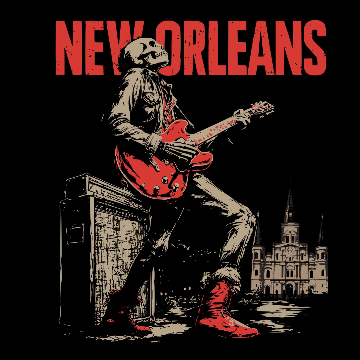 Nola Rocker Tee Design Black