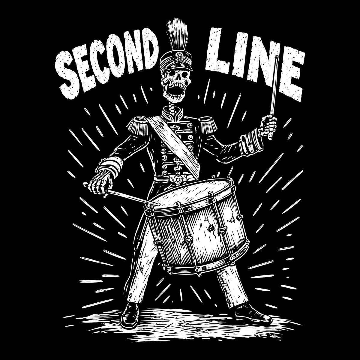 2nd Line Tee Black Design
