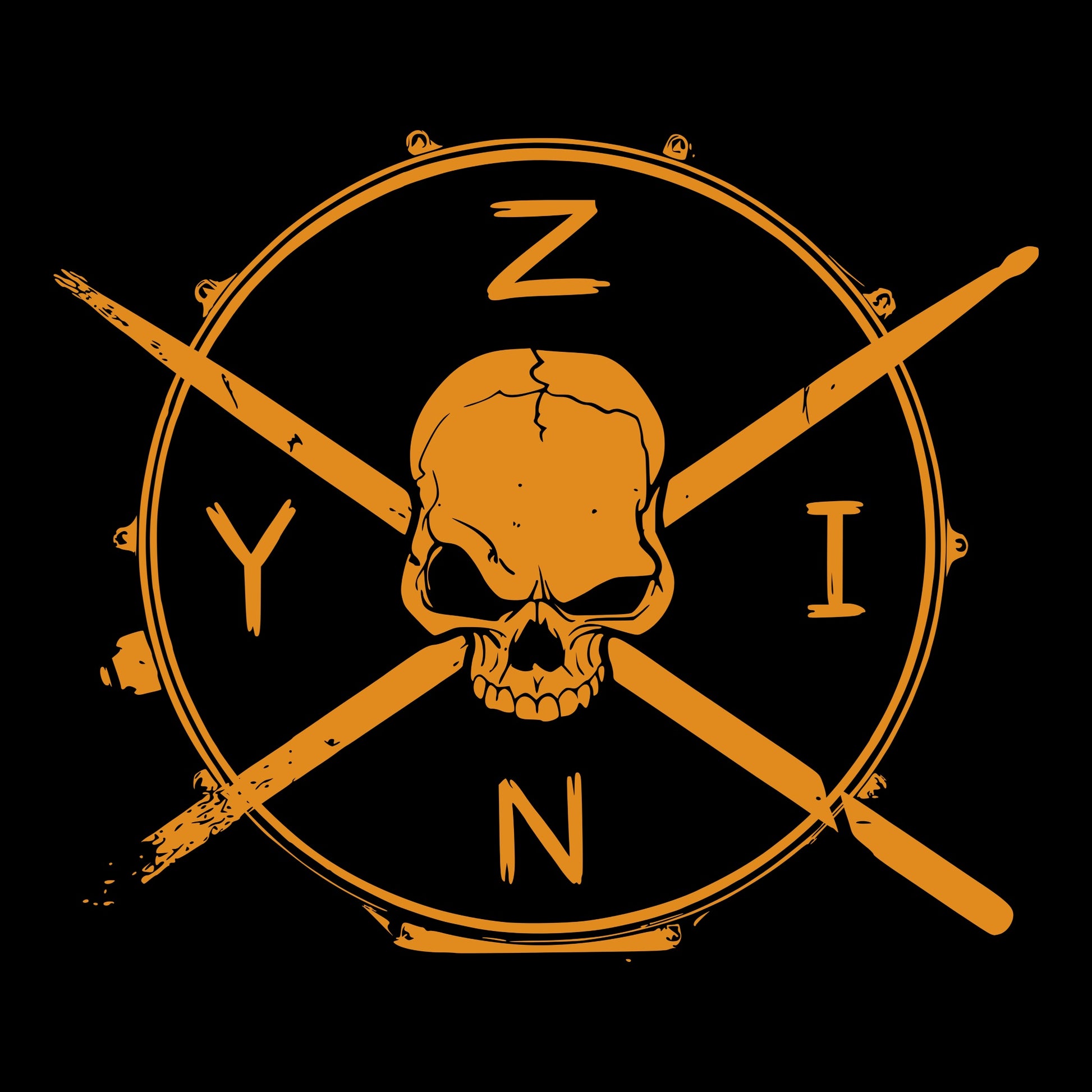 YINZ Drum Tee Design Black