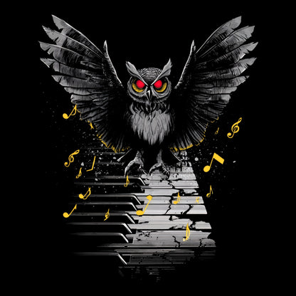 Piano Owl T-Shirt Design Black
