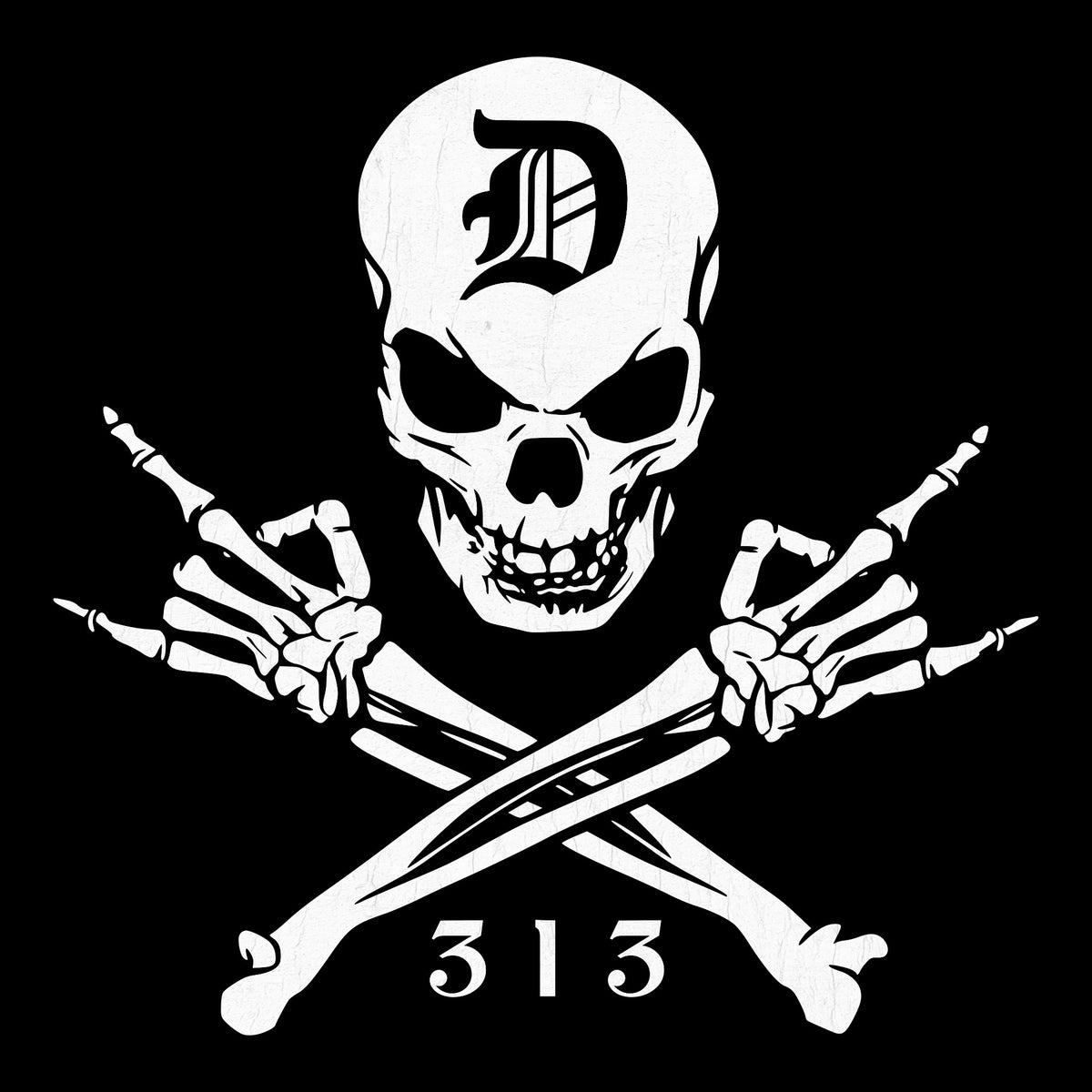 313 Cross Tee Black Design