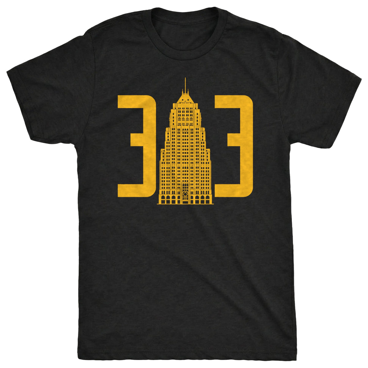 313 Fisher Tee Black Mockup