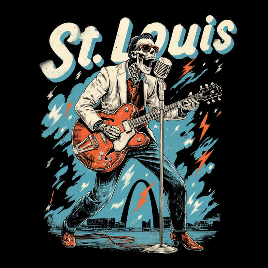 St. Louis Rock T-Shirt Design Black