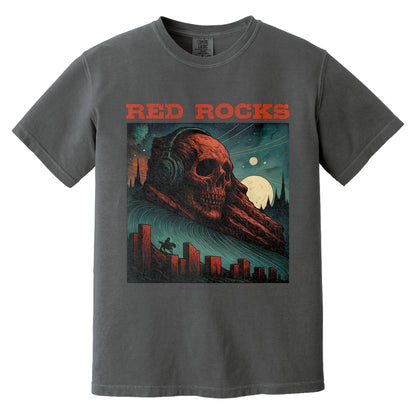 Red Rocks Skull Skeleton T-Shirt | Comfort Colors® 1717 Pepper