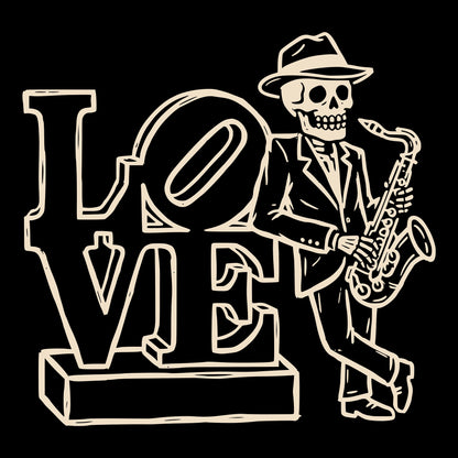 Sax Love Tee Design Black