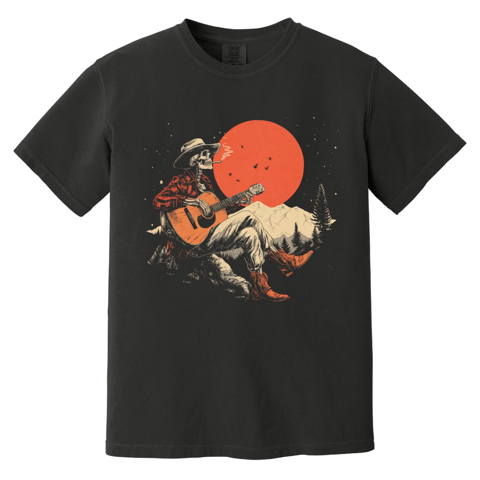 Sunset Serenade Skeleton T-Shirt | Comfort Colors® 1717 Black
