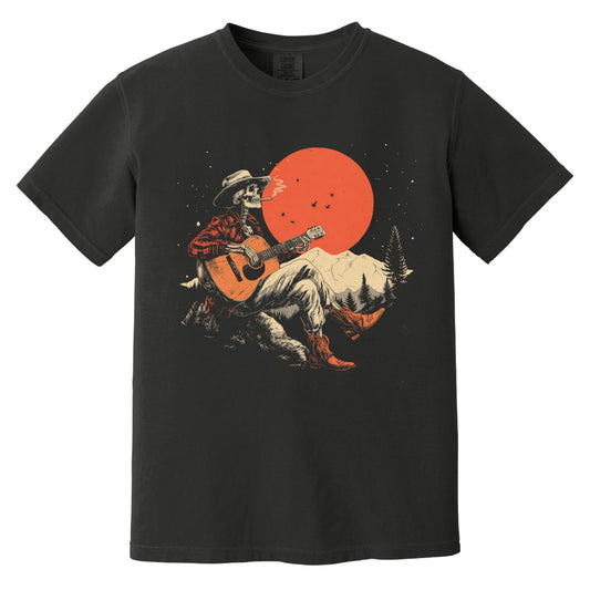 Sunset Serenade Skeleton T-Shirt | Comfort Colors® 1717 Black