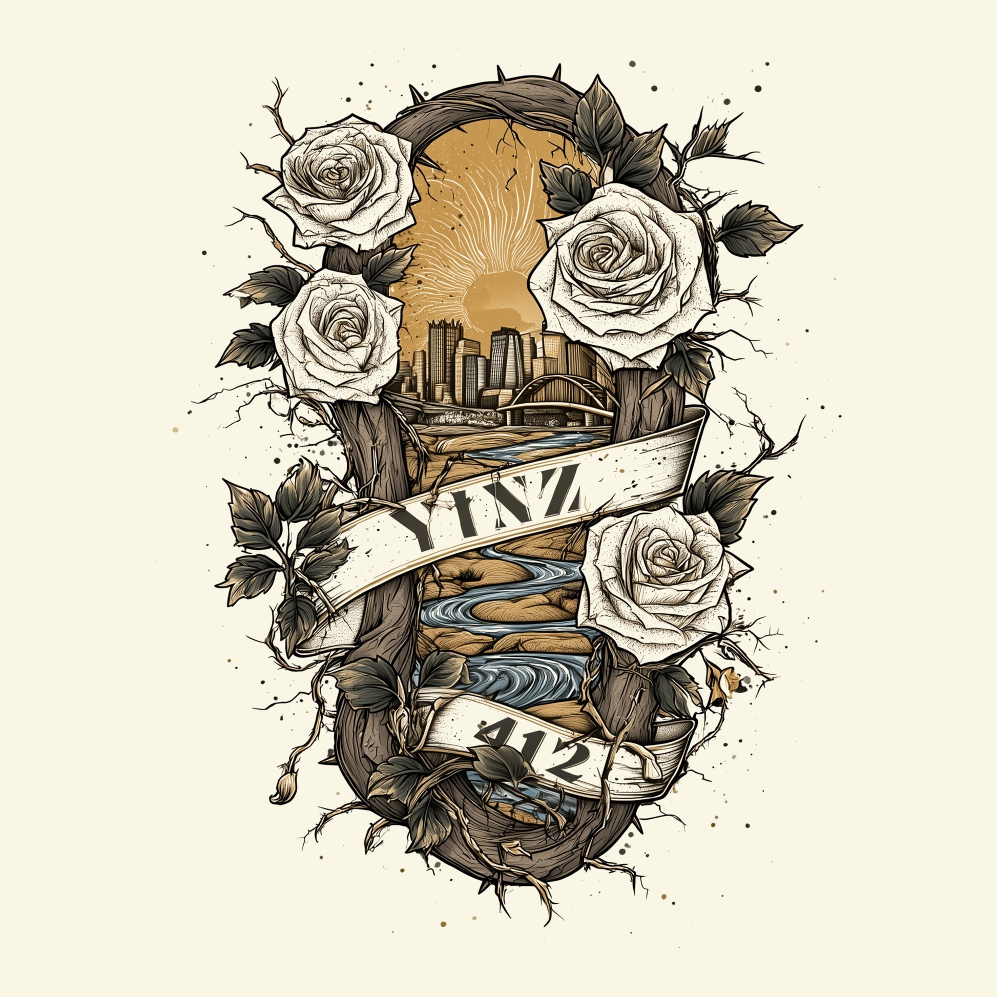 YINZ Heritage T-Shirt Design Natural