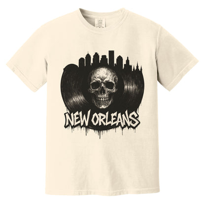 New Orleans Vinyl Skeleton T-Shirt | Comfort Colors® 1717 Ivory