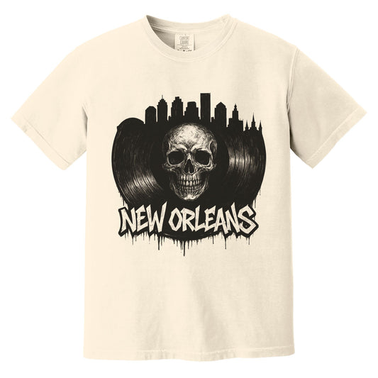 New Orleans Vinyl Skeleton T-Shirt | Comfort Colors® 1717 Ivory