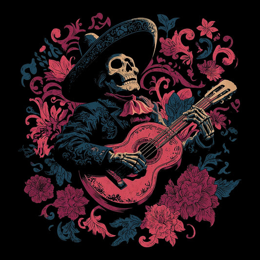 Mariachi Macabre Tee Design Black