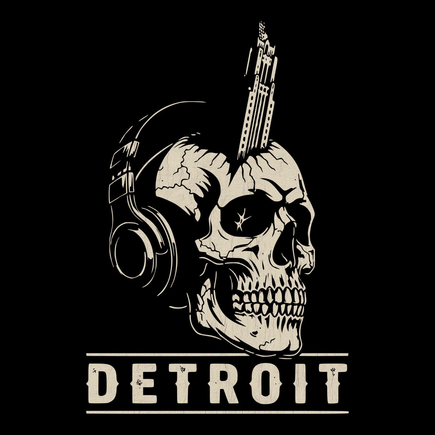 Fisher Skull Tee Design Black