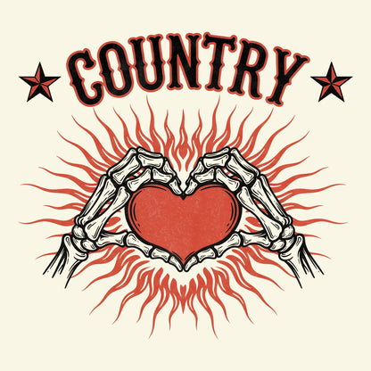 Country Heart Tee Design Natural