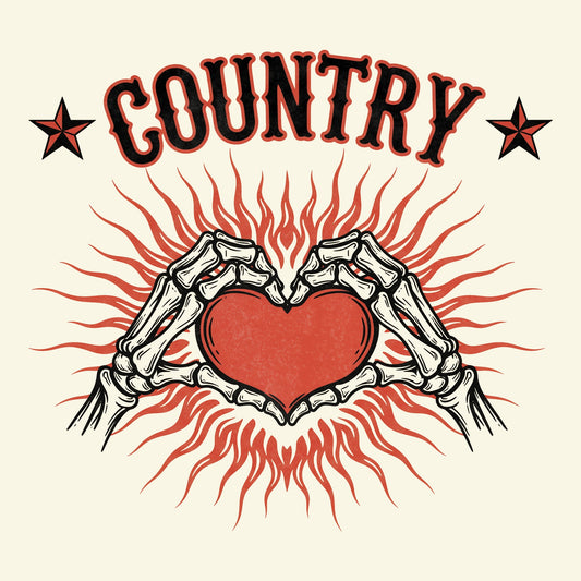 Country Heart Tee Design Natural