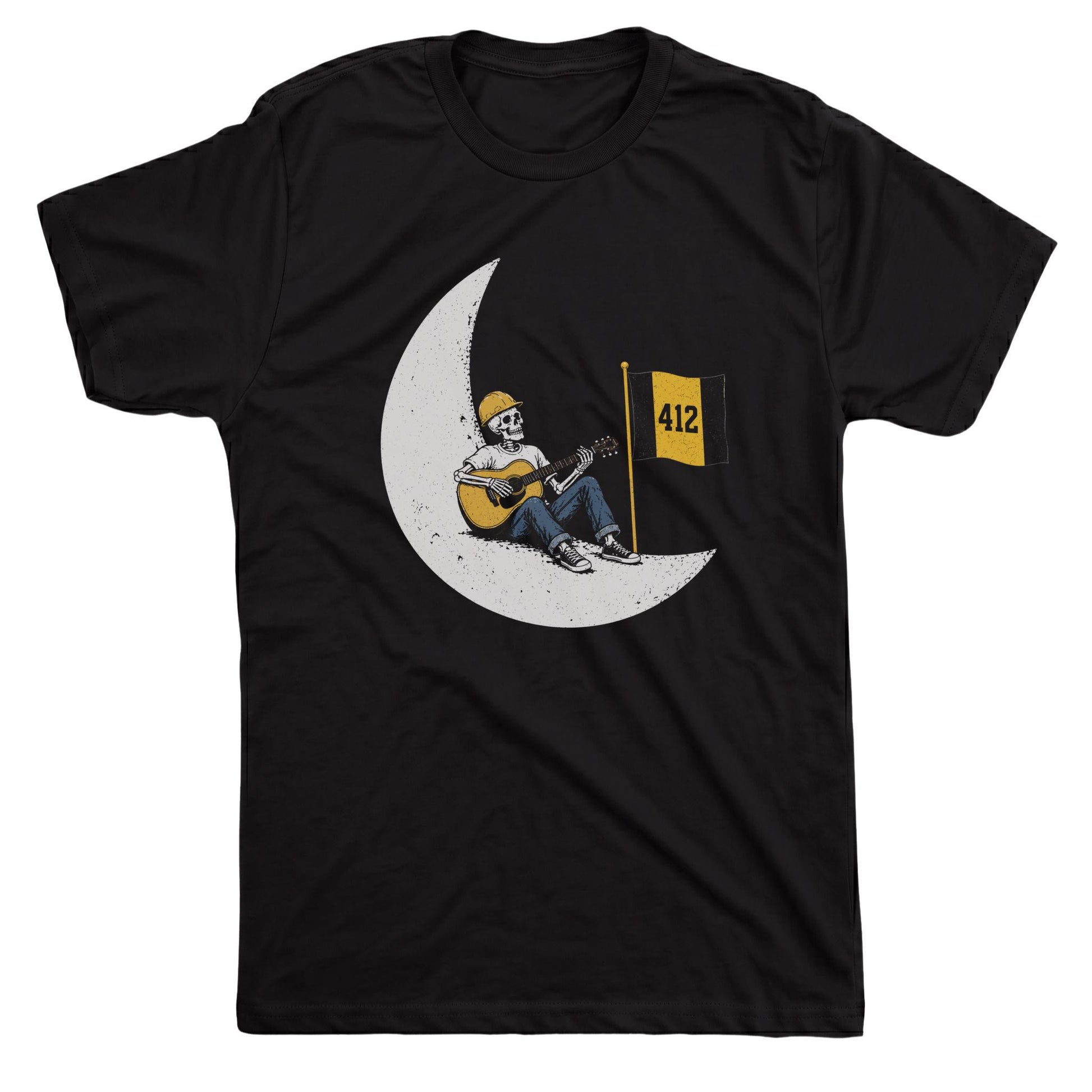 412 Moon Tee Black Mockup