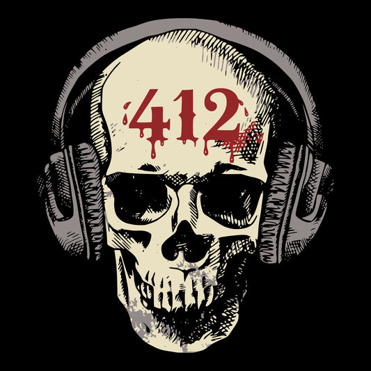 412 Skull Tee Black Design
