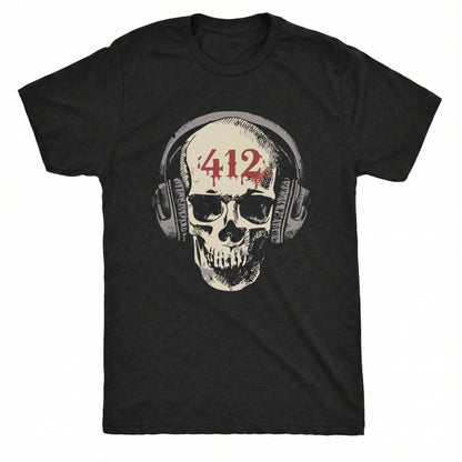 412 Skull Tee Black Mockup