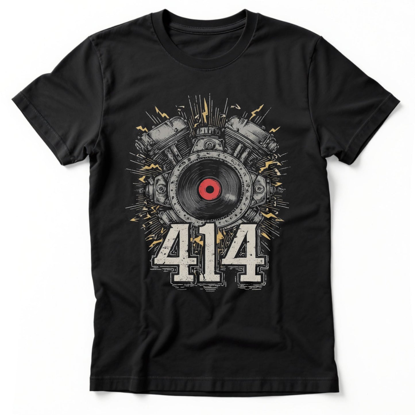 414 Engine Vinyl T-Shirt | Classic Tee Black