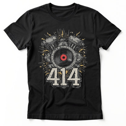 414 Engine Vinyl T-Shirt | Classic Tee Black