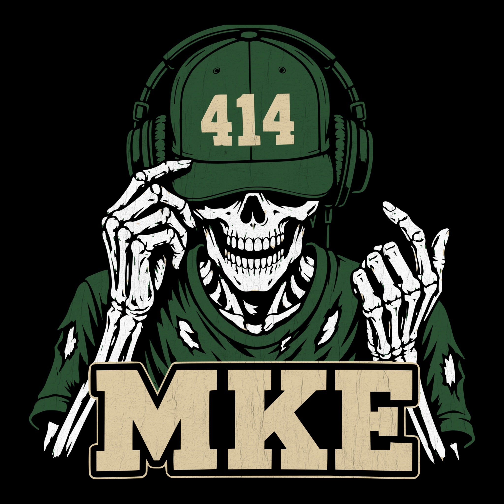 414 Hat Tee Black Design