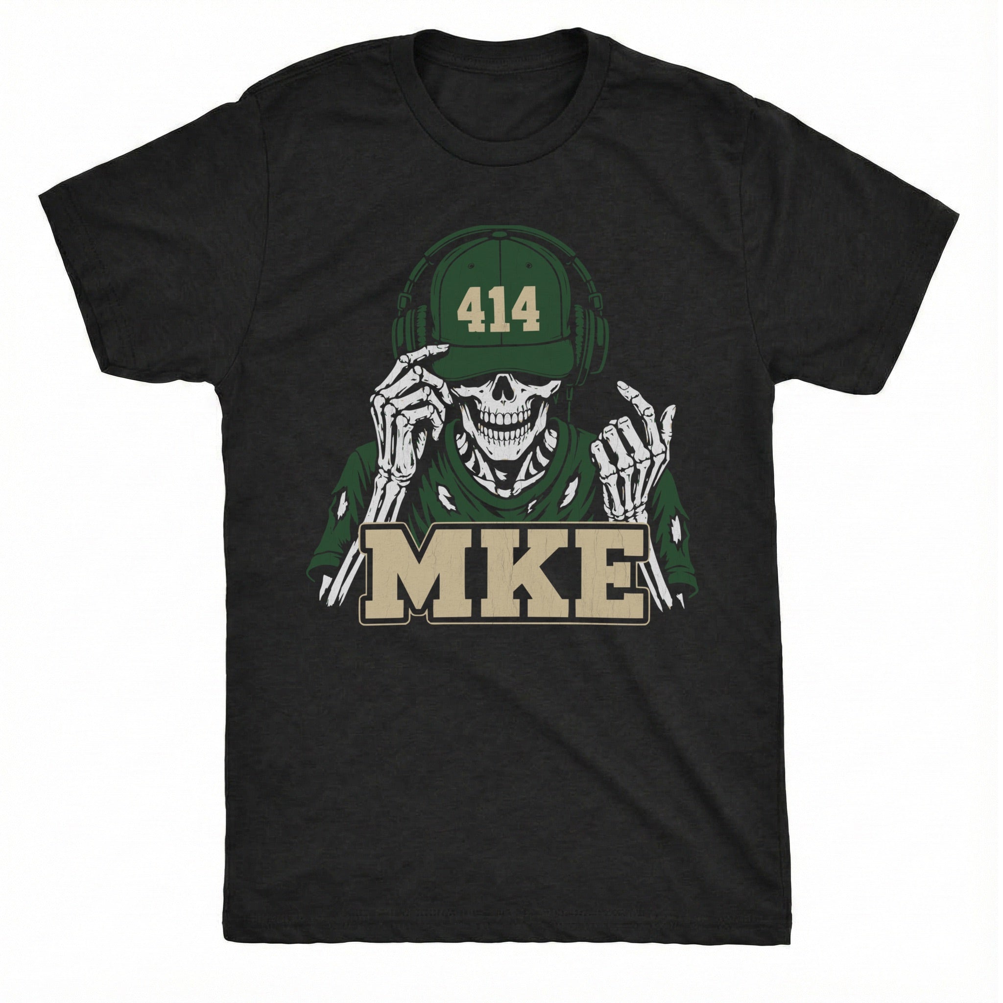 414 Hat Tee Black Mockup