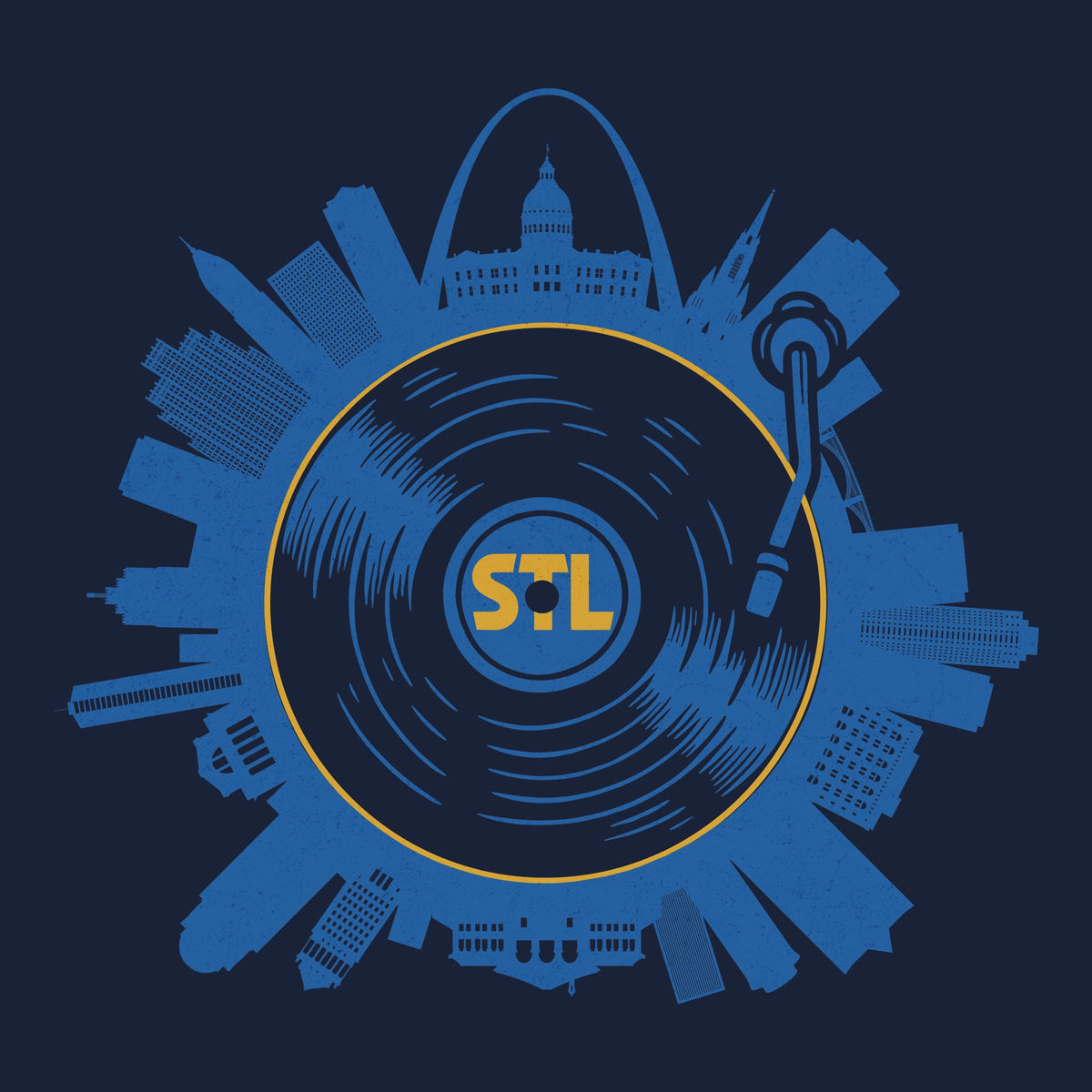 STL Spin Tee Design Navy