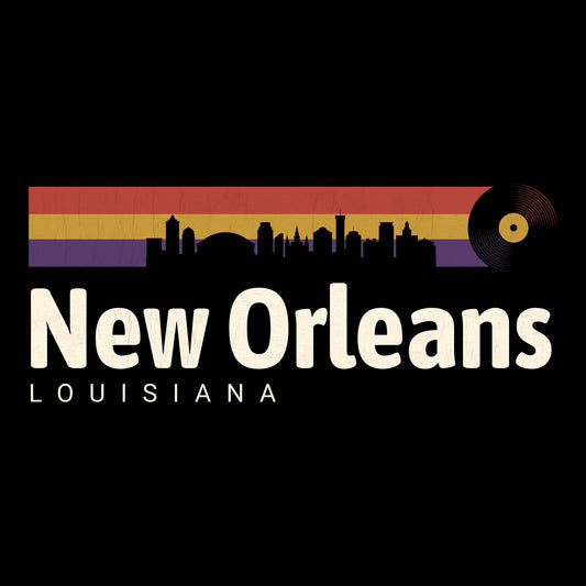 Retro Nola Tee Design Black