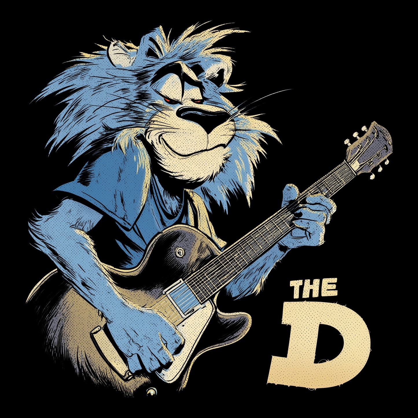 Lion Tee Design Black