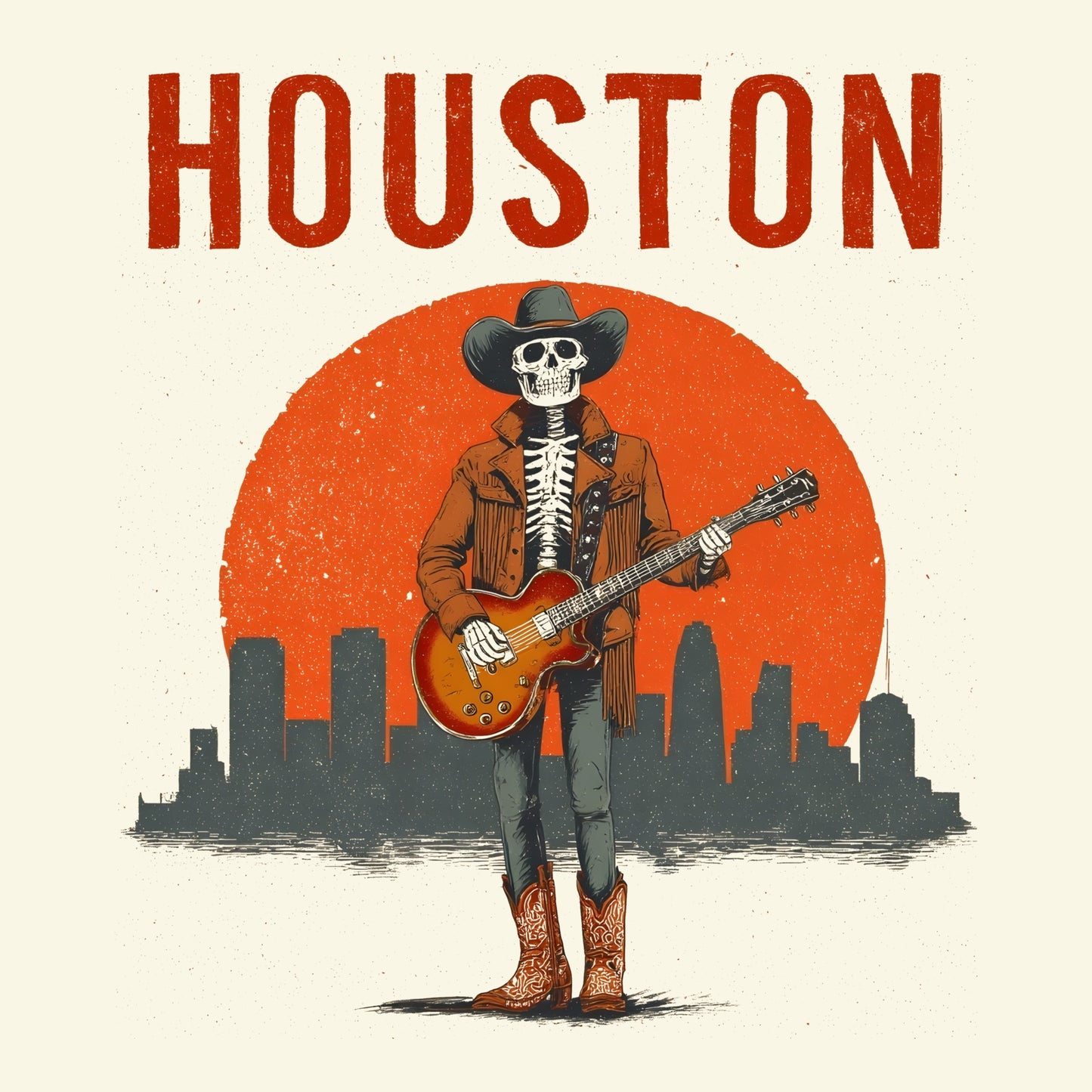 Houston Cowboy T-Shirt Design Natural