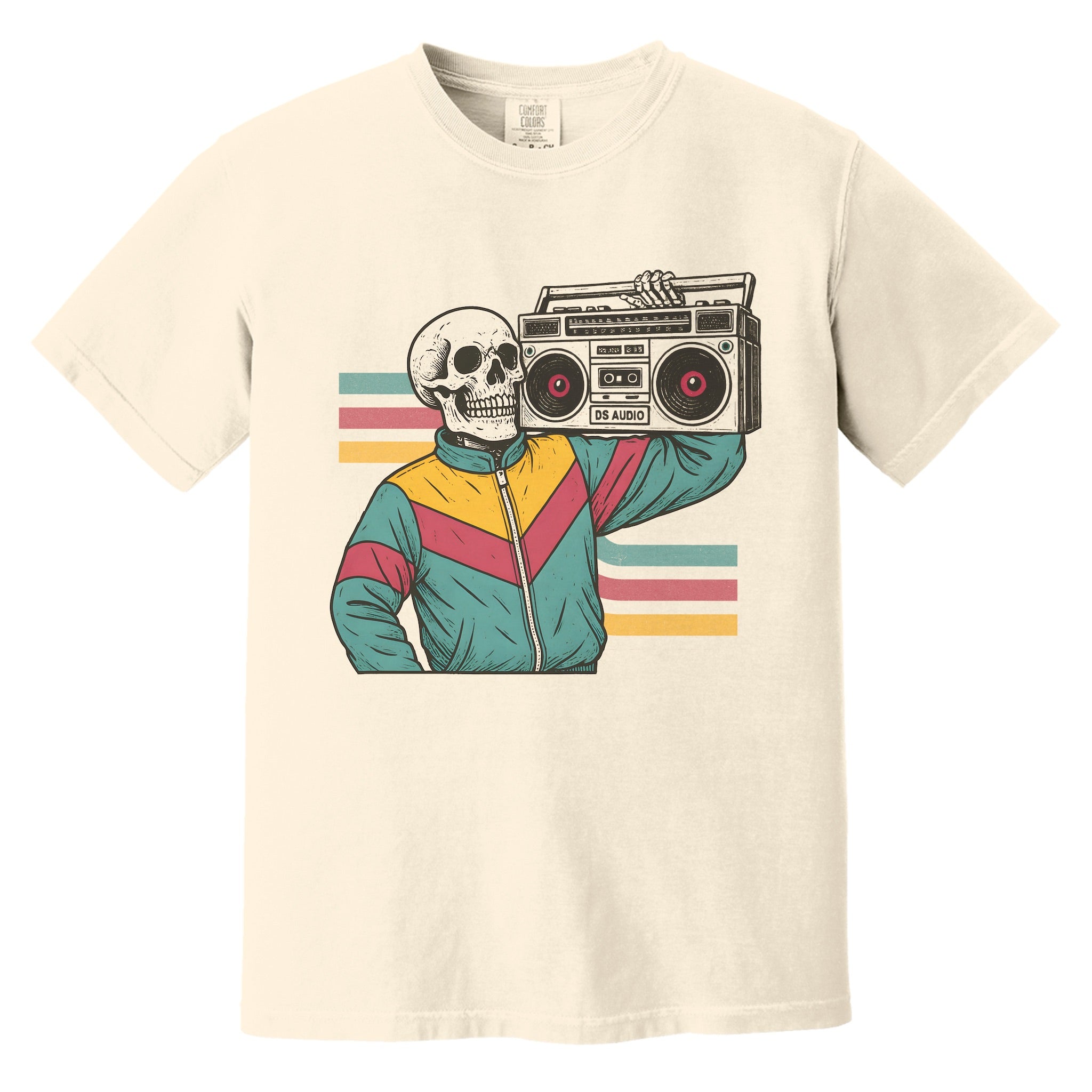 Boombox Skeleton T-Shirt | Comfort Colors® 1717 Ivory
