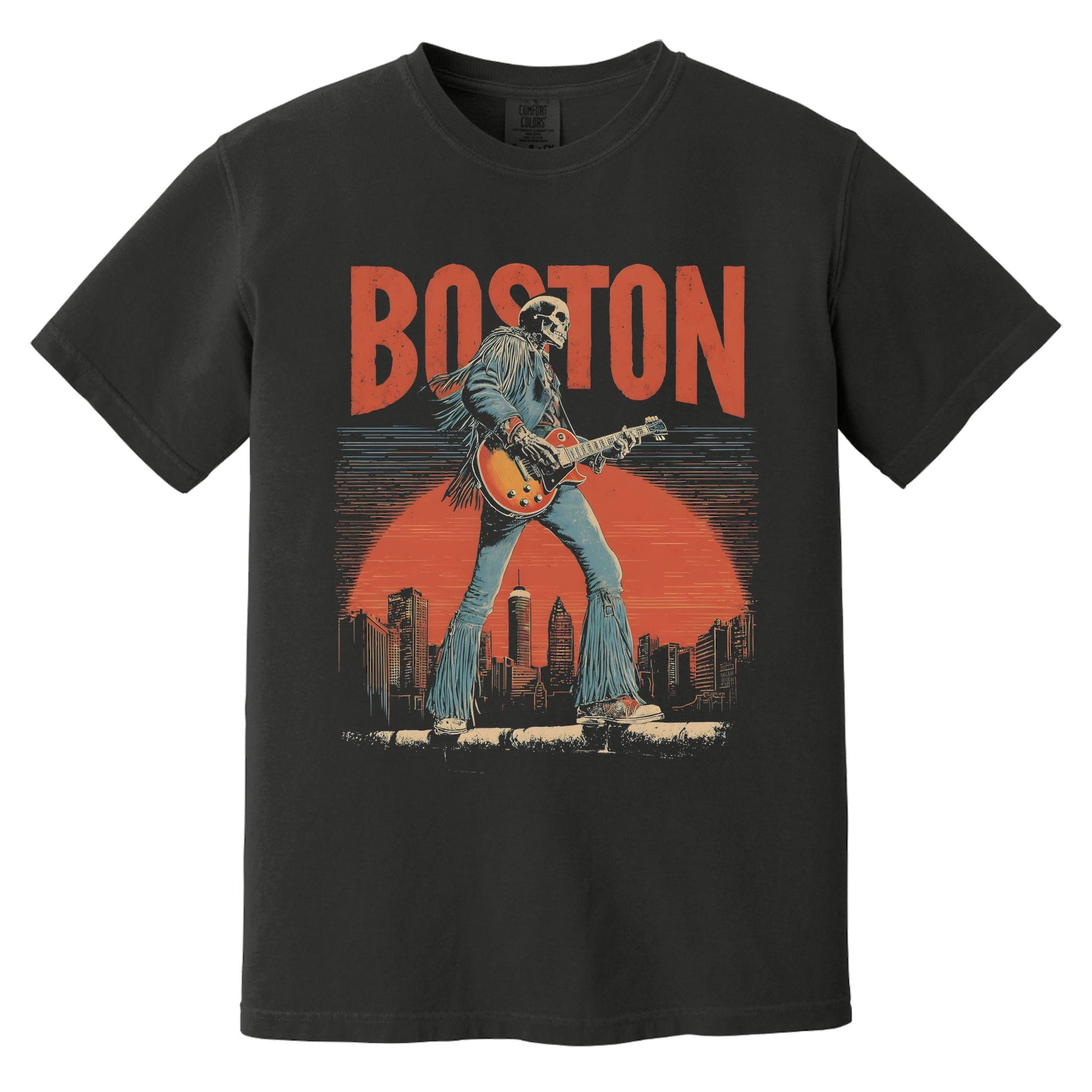 Boston Skyline T-Shirt | Comfort Colors® 1717 Black