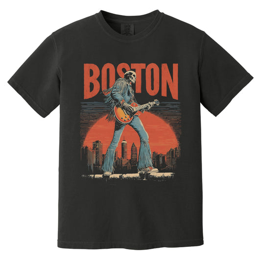 Boston Skyline T-Shirt | Comfort Colors® 1717 Black