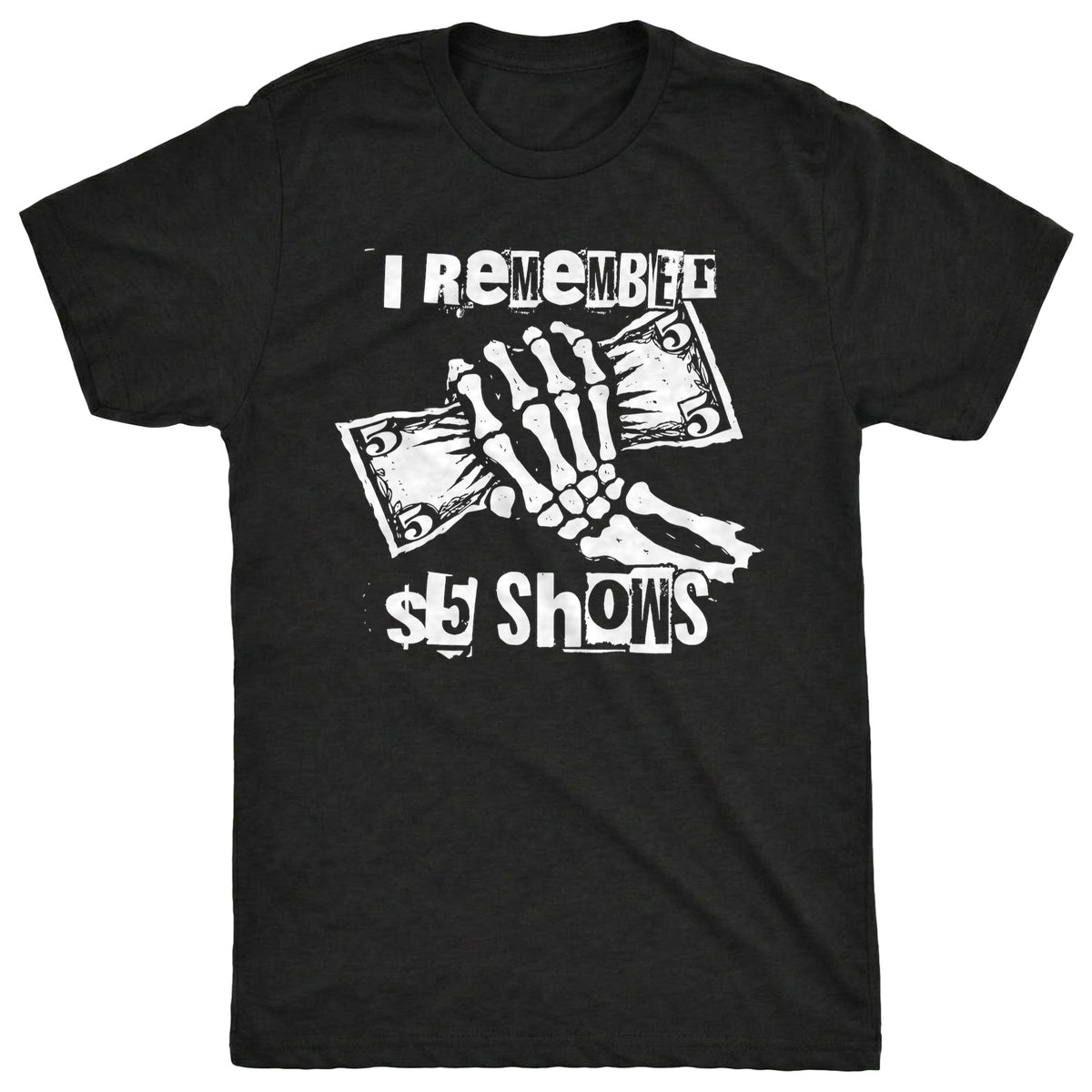 $5 Shows Tee Black Mockup