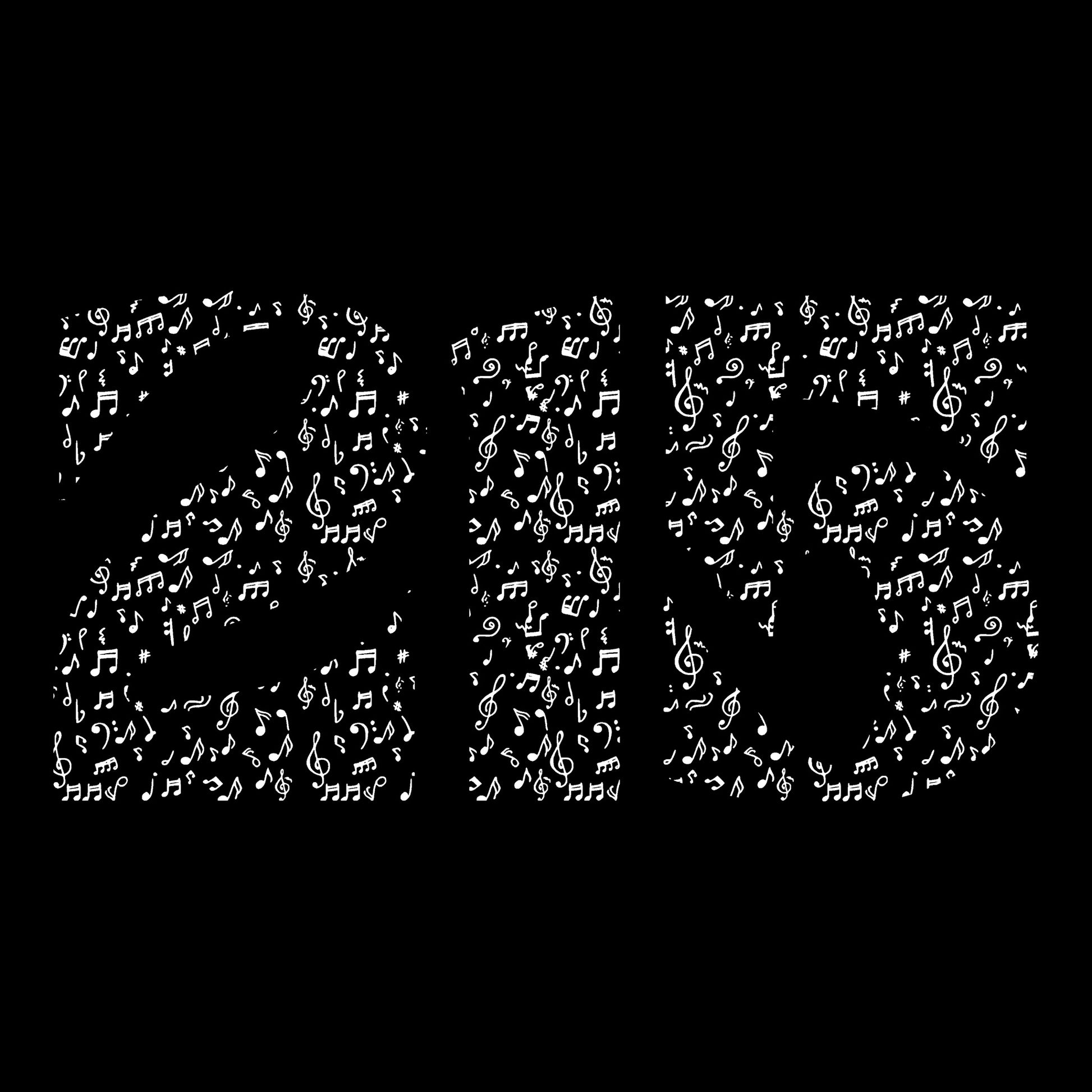 215 Notes Tee Design Black