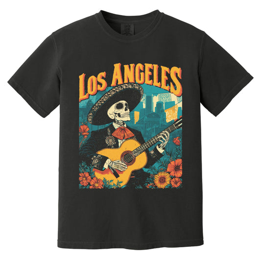L.A. Mariachi Skeleton T-Shirt | Comfort Colors® 1717 Black